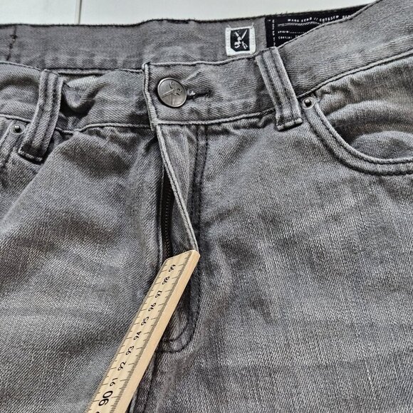 Marc Ecko Jeans Men 34 Gray Straight Leg Pockets Cotton Hippie Grunge Streetwear - Picture 9 of 16